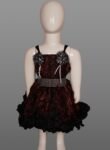 VishwaJanani Sepia Black with Fussed Red Frock