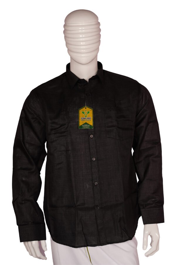Vishwajanani Mens Black Full Sleeve Shirt