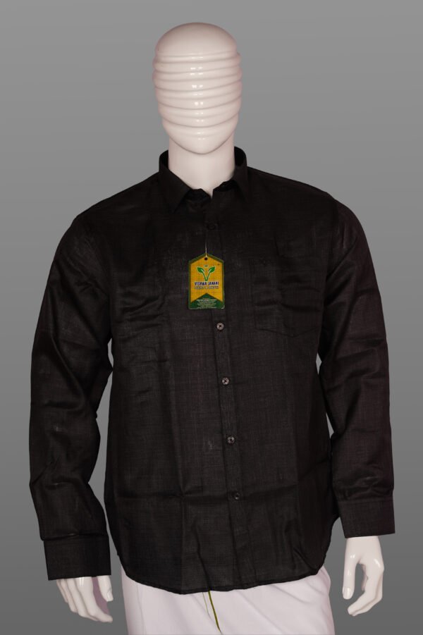 Vishwajanani Mens Black Full Sleeve Shirt