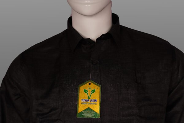 Vishwajanani Mens Black Full Sleeve Shirt