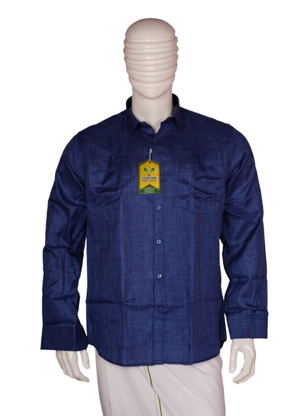Vishwajanani Mens Blue Full Sleeve Shirt