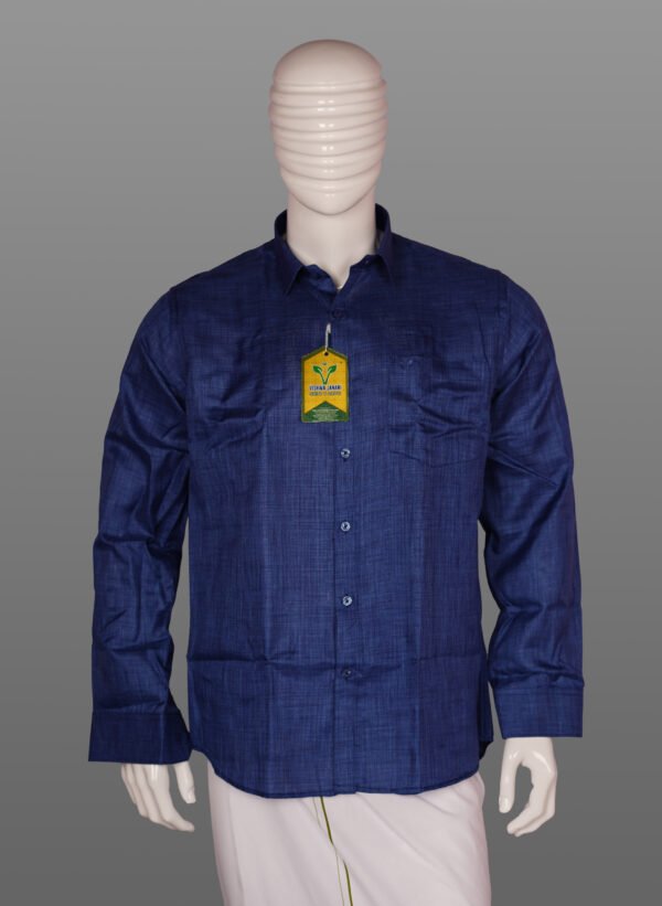 Vishwajanani Mens Blue Full Sleeve Shirt