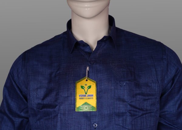 Vishwajanani Mens Blue Full Sleeve Shirt