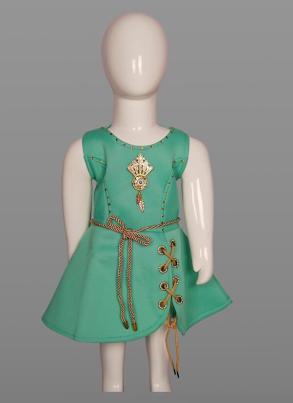 Vishwajanani Elegant Bay Leaf Kids Frock