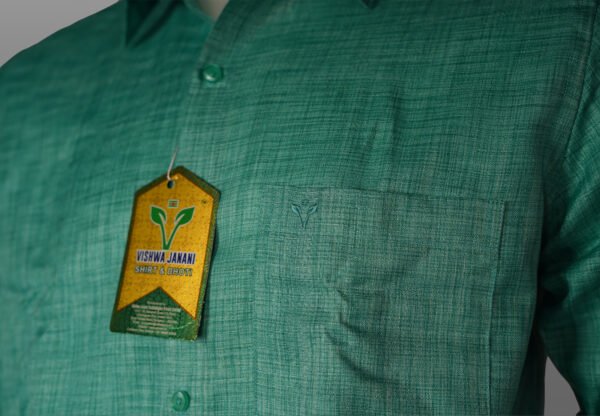 Vishwajanani Mens Green Full Sleeve Shirt