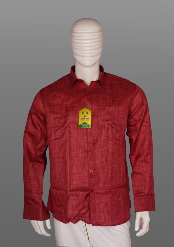 Vishwajanani Mens Red Full Sleeve Shirt