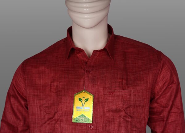 Vishwajanani Mens Red Full Sleeve Shirt