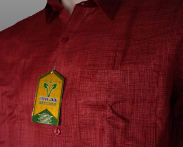 Vishwajanani Mens Red Full Sleeve Shirt