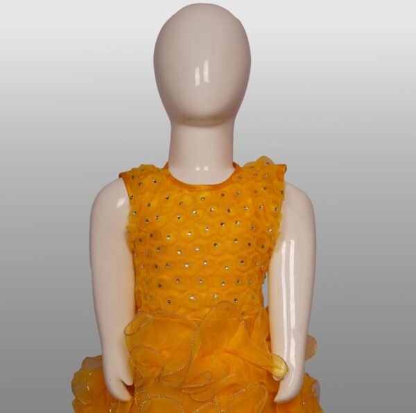 Vishwajanani Radiant Golden Bell Kids Frock
