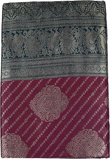 VISHWA JANANI Handcrafted Saree, Multi-Colour Printed Pattern, 6 Metres