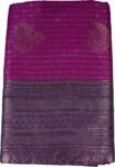VISHWA JANANI Handloom Saree for Women, Purple Banarasi Silk Saree with Zari Weaving