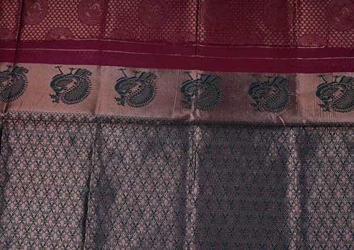 VISHWA JANANI Maroon and Green Floral Printed Saree for Women