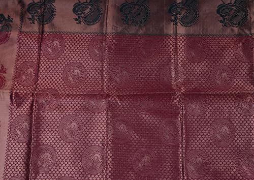 VISHWA JANANI Maroon and Green Floral Printed Saree for Women