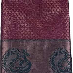 VISHWA JANANI Maroon and Green Floral Printed Saree for Women