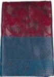 VISHWA JANANI Silk Saree with Floral Patterns, Maroon and Blue
