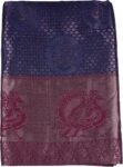 VISHWA JANANI Silk Saree with Paisley Prints, Two-Tone Navy Blue and Maroon